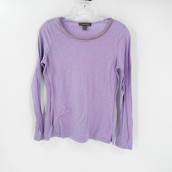 Tommy Bahama Long Sleeve Knit Top Lilac - Picture 1 of 8
